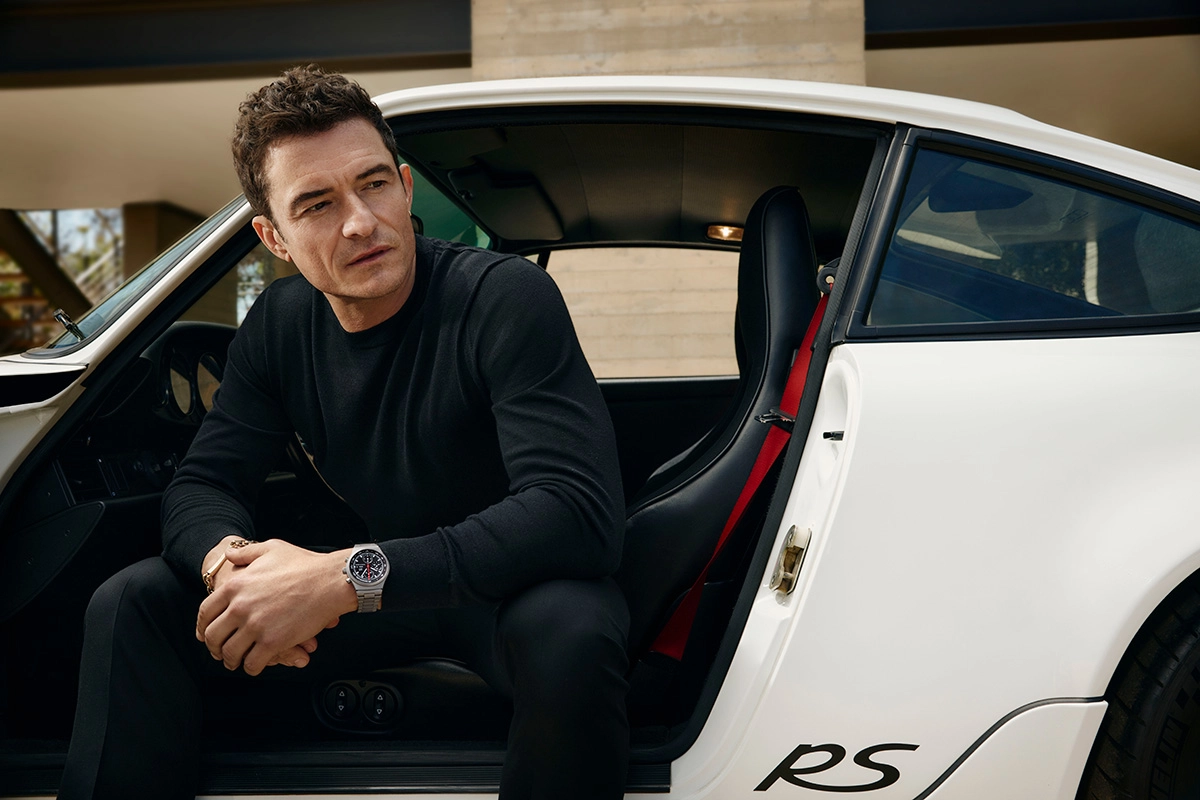 Porsche_Design_Chronograph_1 - 1975 with Orlando_Bloom in white Porsche