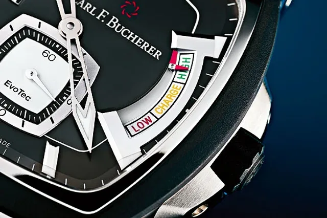 Carl F. Bucherer PatraviEvoTec dial detail, power reserve
