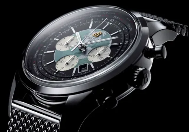 Transocean-Chronograph-Unitime-Steel-Bracelet-Black-Face-Angle