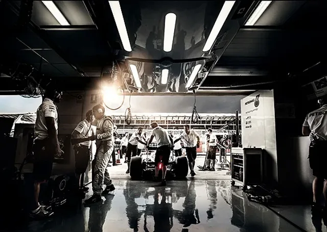 Mercedes AMG Petronas Formula One Team in the garage