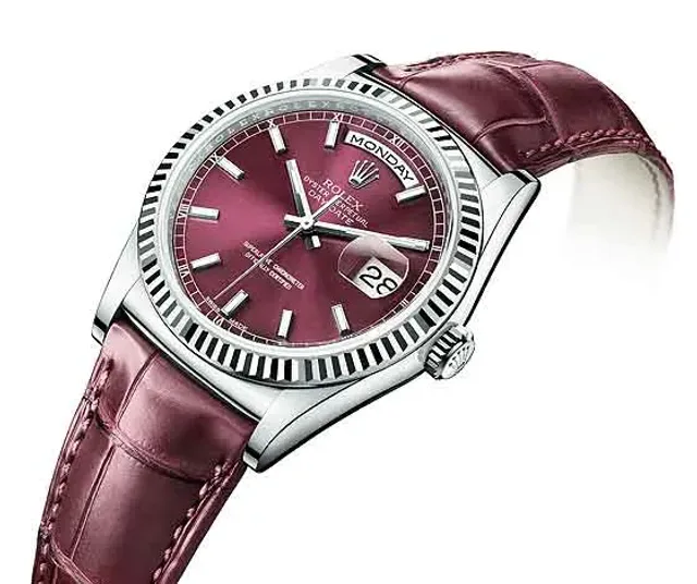 Rolex Day-Date- white gold/cherry dial