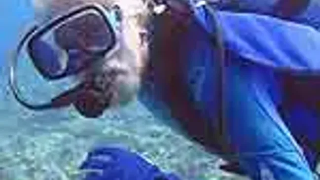 Jean Michel Cousteau diving with Doxa watch