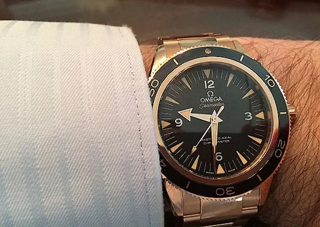 Omega Seamaster 300 on wrist