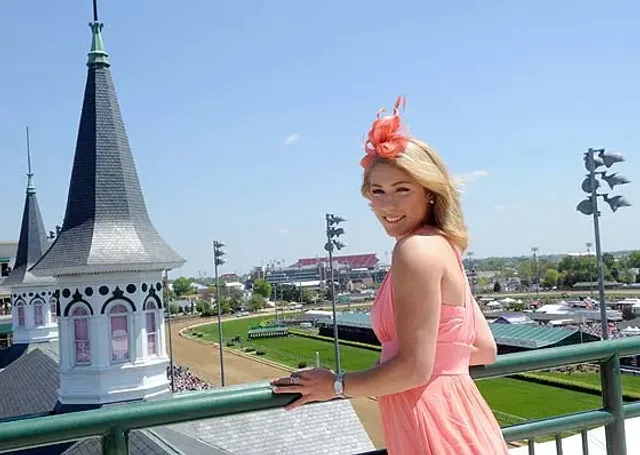 Longines "Ambassador of Elegance," Alpine skier Mikaela Shiffrin, enjoys the view at Churchill Downs