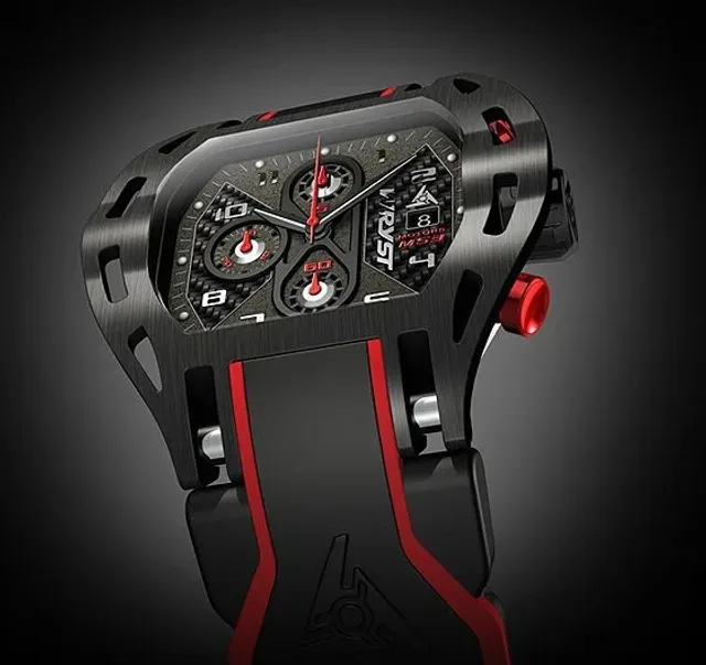Wryst Black Sport Watch Carbon Fiber
