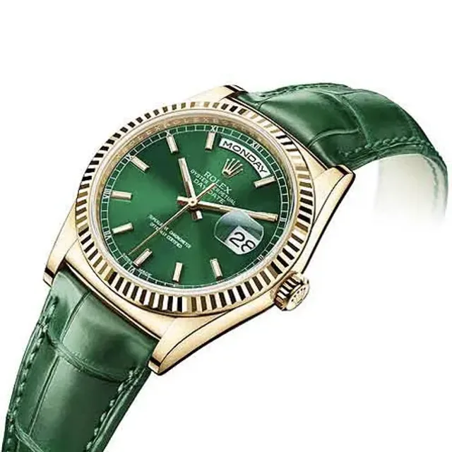 Rolex Day-Date - yellow gold case/green dial
