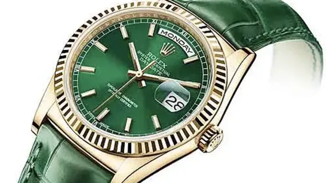 Rolex Day-Date - yellow gold case/green dial