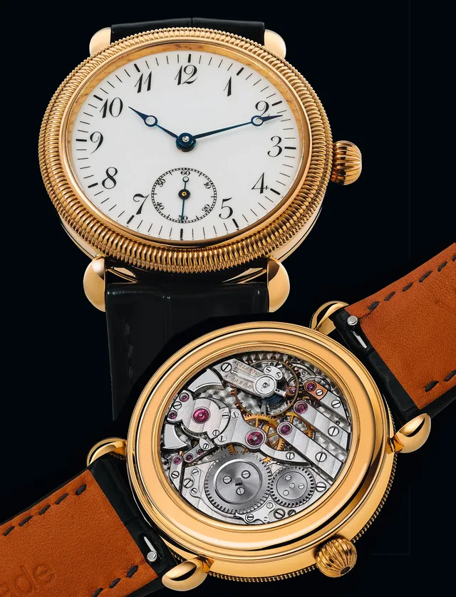 Voutilainen’s first minute repeater was activated by turning the bezel.