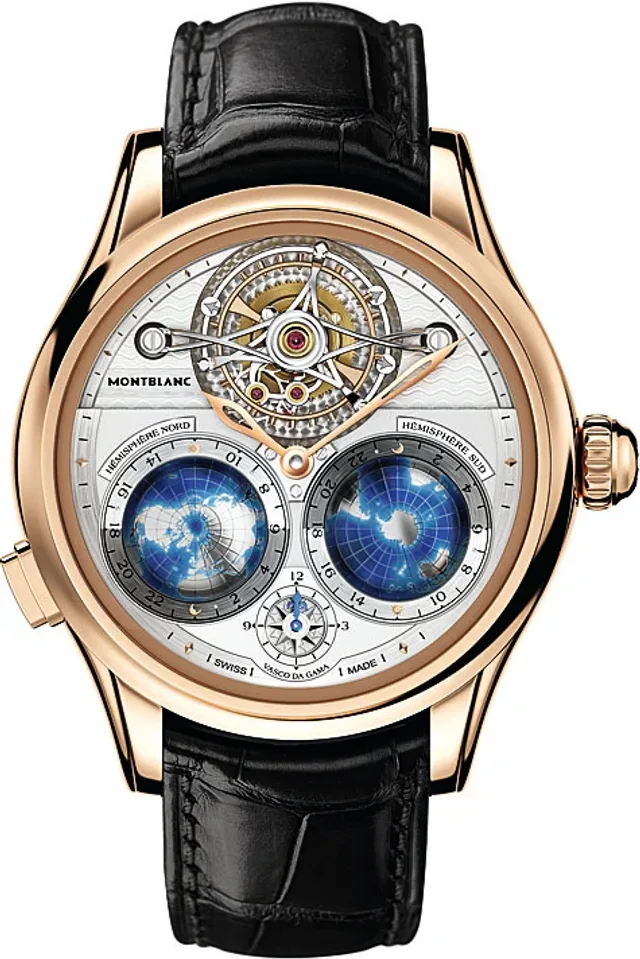 Montblanc Tourbillon Cylindrique Geosphères Vasco da Gama, rose gold, 18 pieces