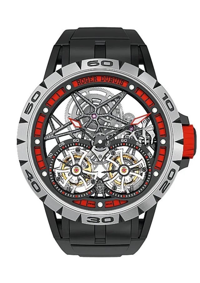 Roger Dubuis Excalibur Spider Skeleton Double Flying Tourbillon, aluminum, titanium and rubber, 188 pieces