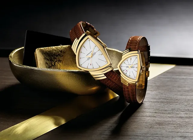 Hamilton Ventura Classic - gold PVD, small and large