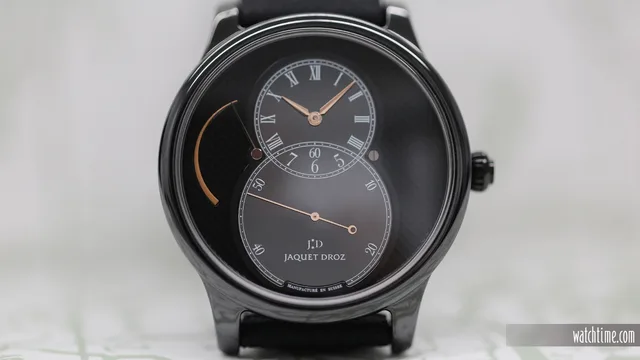 Jaquet Droz Grande Seconde Power Reserve Black Ceramic Clous de Paris - Front