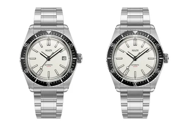 Maen Hudson Automatic white dial bracelet pair