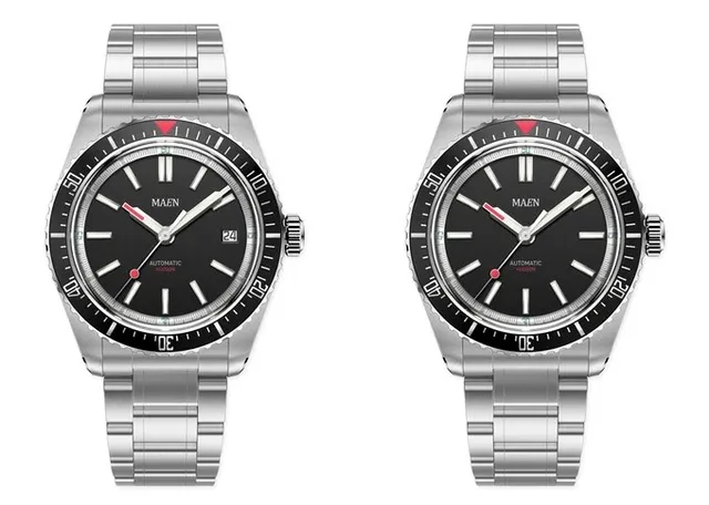 Maen Hudson black dial bracelets - pair