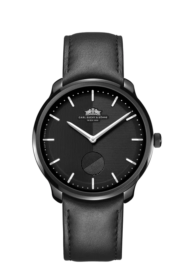 The Carl Suchy & Söhne Waltz N°1 with a black dial