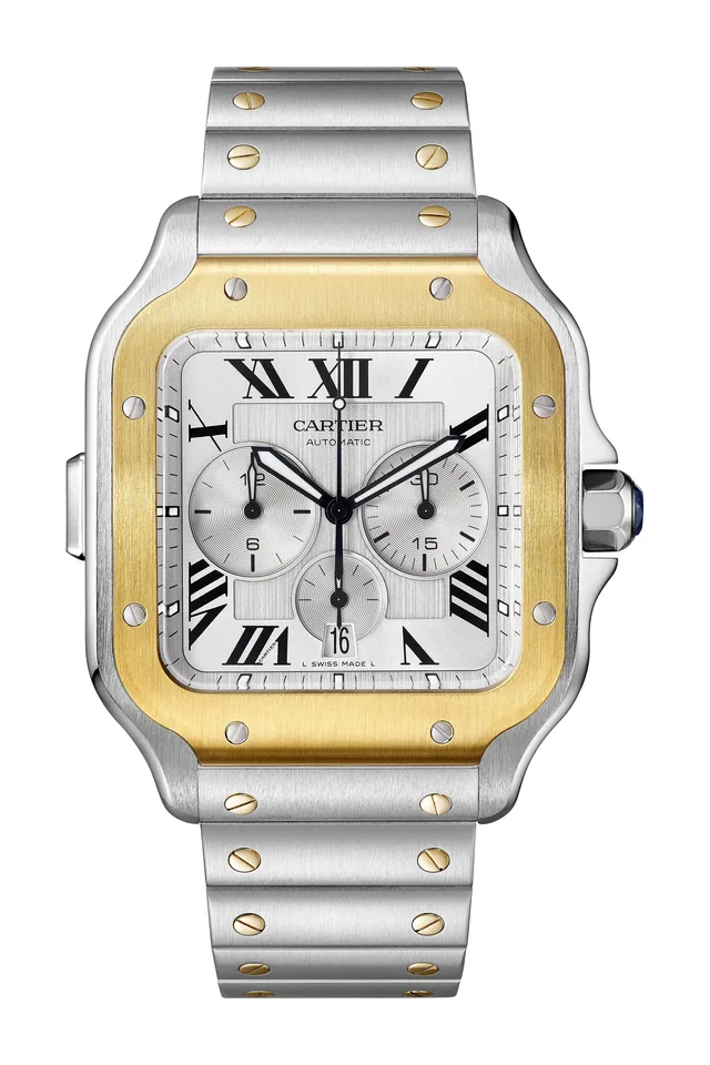 Cartier Santos de Cartier Chronograph in steel and yellow gold