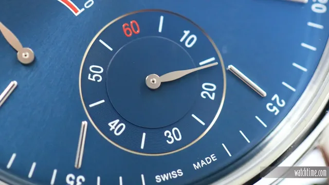 IWC Portofino Hand Wound 8 Days Blue Dial - seconds subdial