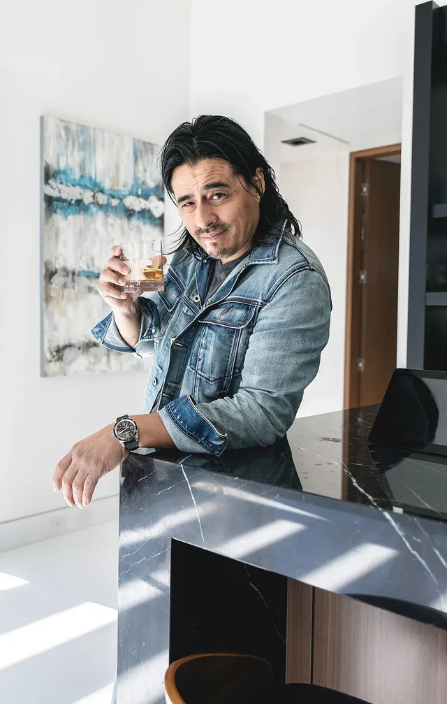 Antonio Jaramillo with drink