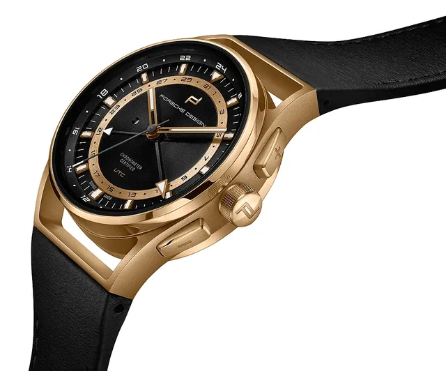 Porsche Design 1919 Globetimer UTC - All-Titanium - Gold Edition - side