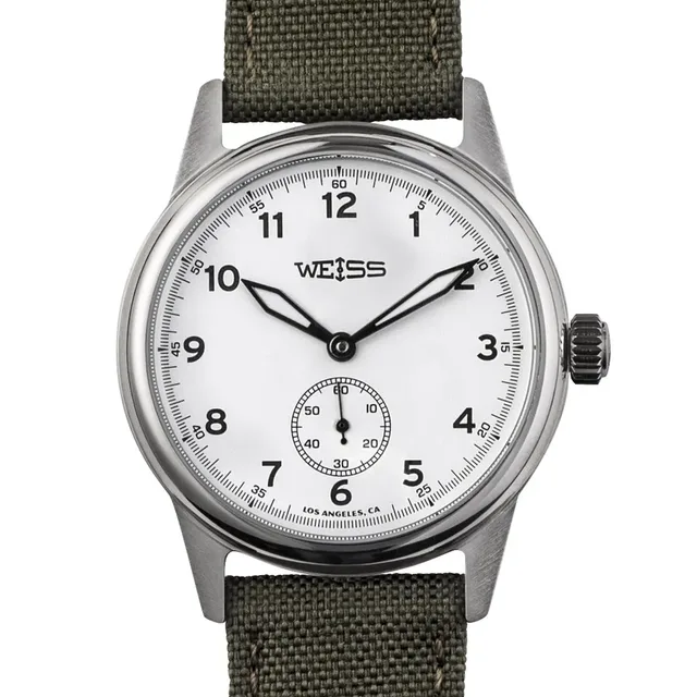 Weiss 38 mm Field Watch - white dial - front