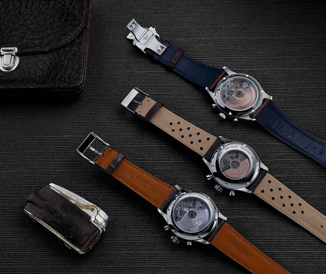 Stowa, Staudt, Frederique Constant Bicompax Chronographs - back
