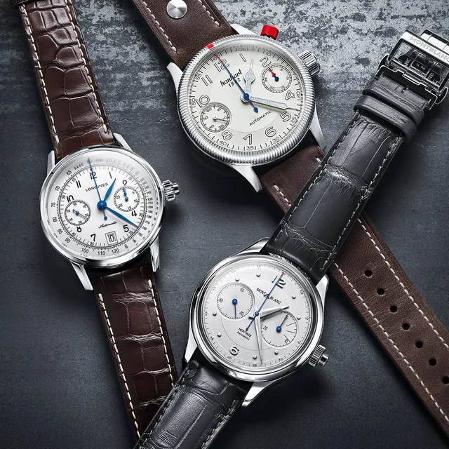 Hanhart, Longines, & Montblanc Monopusher Chronographs