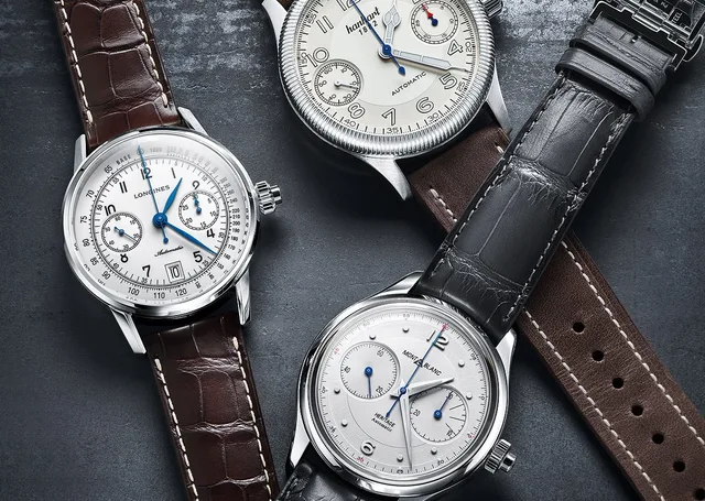 Hanhart, Longines, & Montblanc Monopusher Chronographs