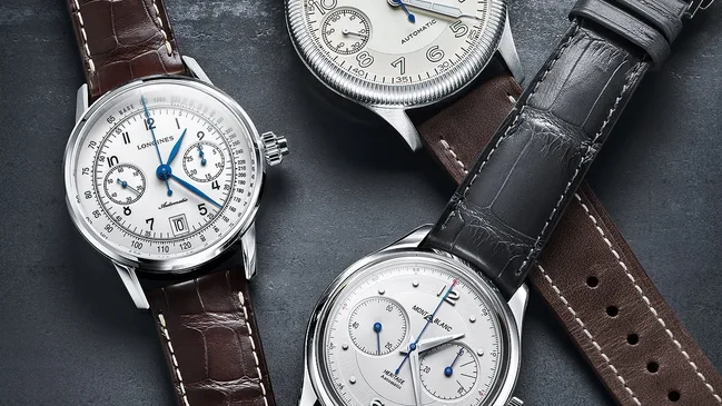 Hanhart, Longines, & Montblanc Monopusher Chronographs