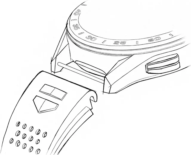 TAG Heuer Connected - strap-sketch