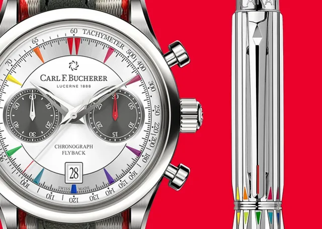 Carl F. Bucherer Manero Flyback Signature watch and Caran d'Ache Signature pen