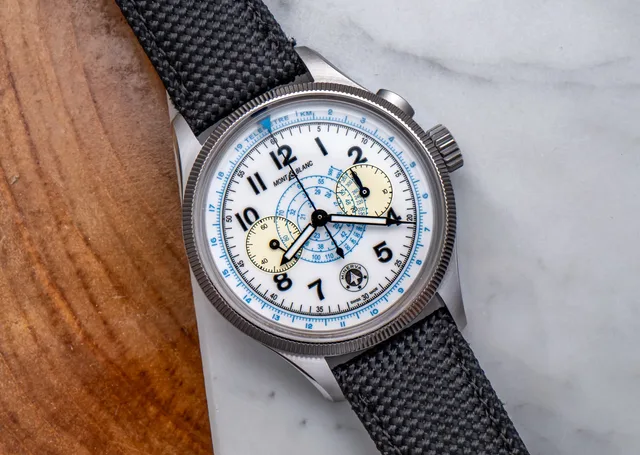 Montblanc 1858 Minerva Monopusher Chronograph Blue Arrow
