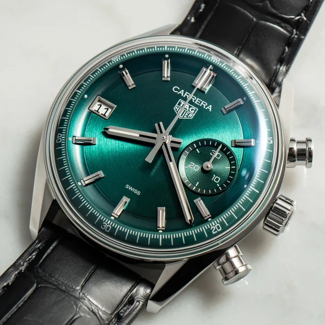 tag heuer carrera chronograph teal green