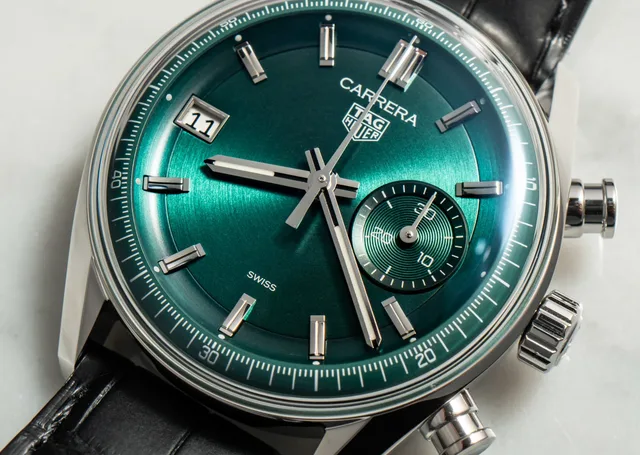tag heuer carrera chronograph teal green