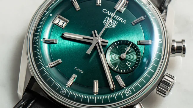 tag heuer carrera chronograph teal green