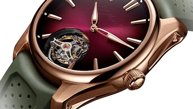 HMoser_Pioneer_Tourbillon_RG_Burgundy_Fume_Detail