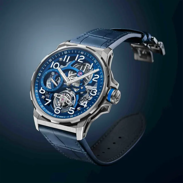 Angelus_Flying Tourbillon Titanium blue alligator_3-4