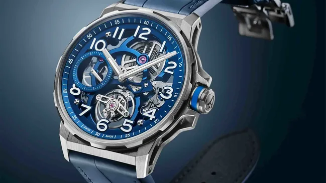Angelus_Flying Tourbillon Titanium blue alligator_3-4