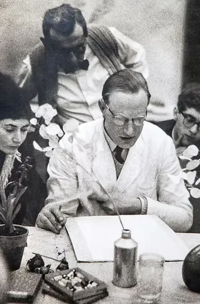 Karl Schmid with students