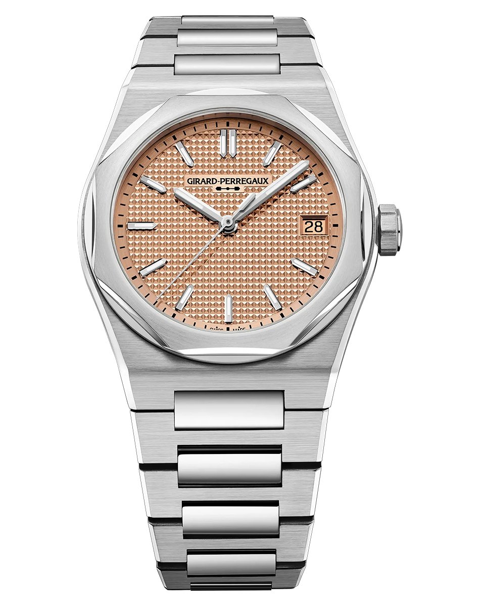 Girard-Perregaux – Laureato Fifty 36 mm, watch with gold dial, automatic movement, and integrated strap