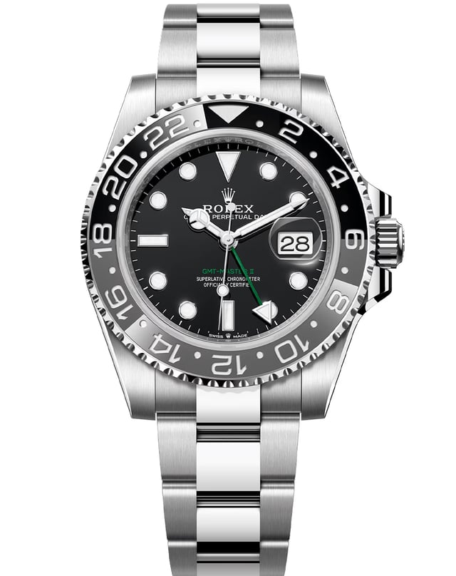 Rolex GMT-Master 2, automatic watch made of stainless steel with ceramic bezel