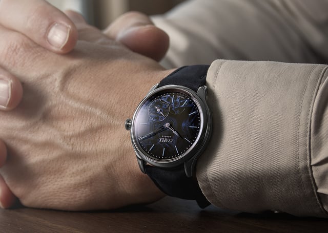 Czapek Promenade Transparencies Aqua Blue: wrist, title