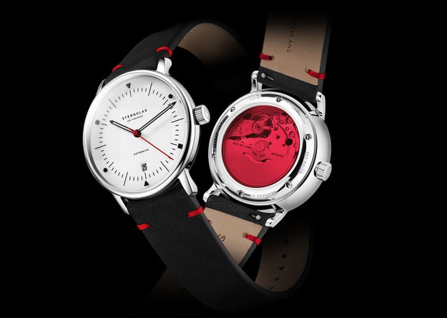 Sternglas: Naos Automatic Edition Bauhaus X with red elements