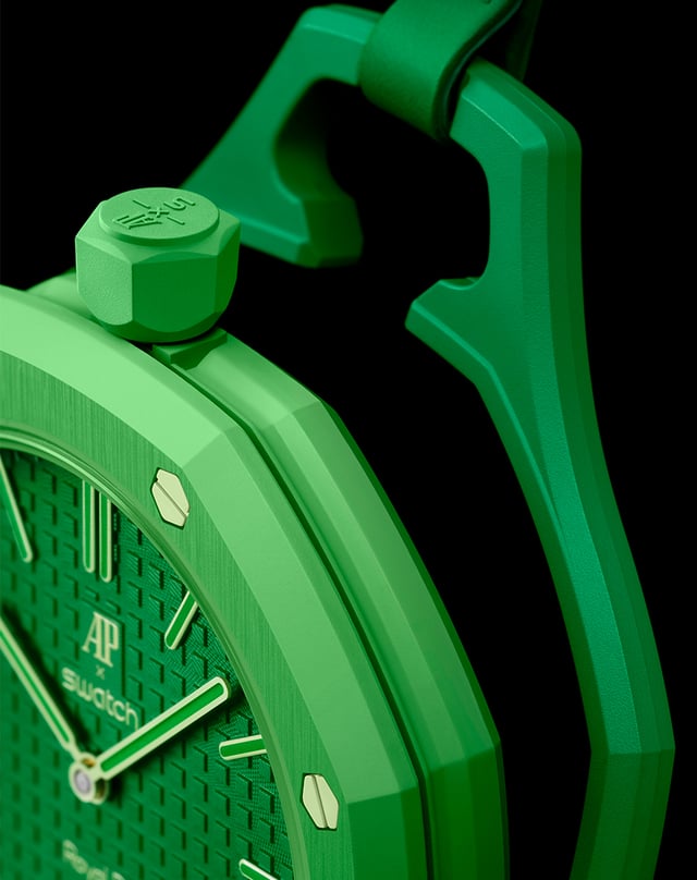Swatch x Audemars Piguet, Crown of a pocket watch