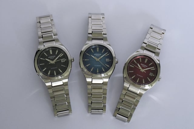 Casio Edifice EFK-200, three stainless steel watches