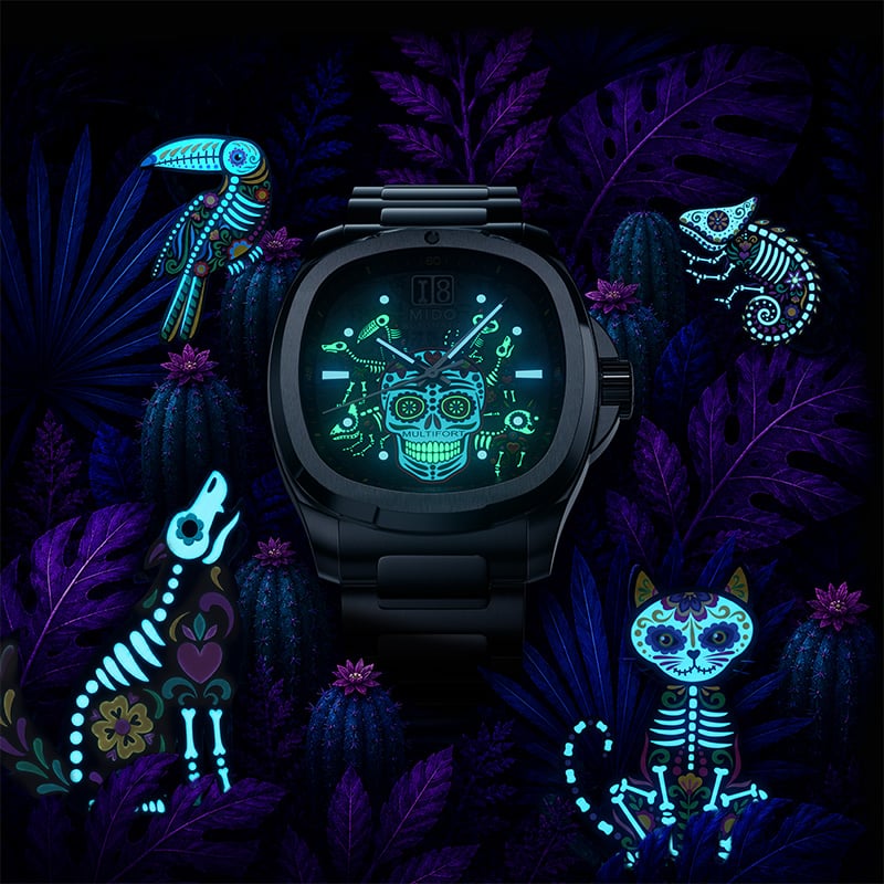  Mido Multifort TV Big Date Día de los Muertos Alebrijes Special Edition: lumen