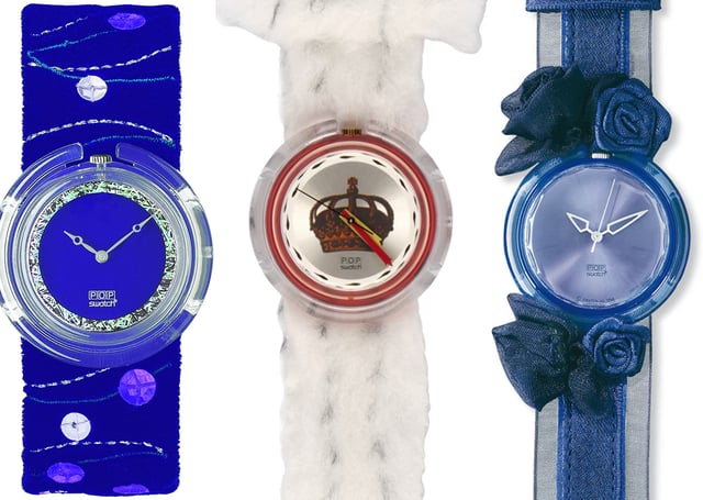 Pop collection by Swatch, colorful watches with quartz movement
