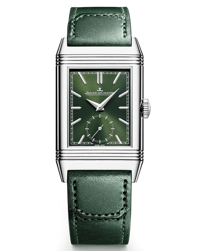 Jaeger-LeCoultre – Reverso Tribute Monoface Small Seconds, dress watch with green dial and reversible case