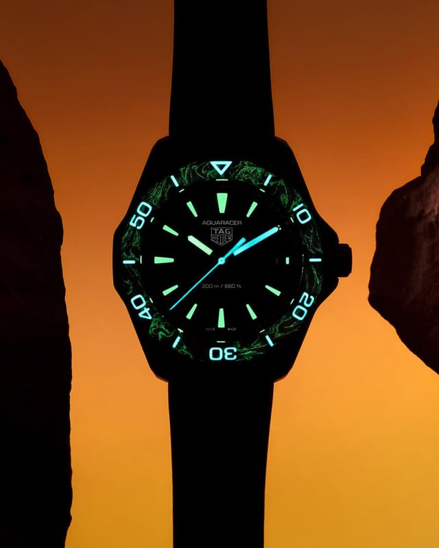 TAG Heuer Aquaracer Professional 200 Solargraph at Night