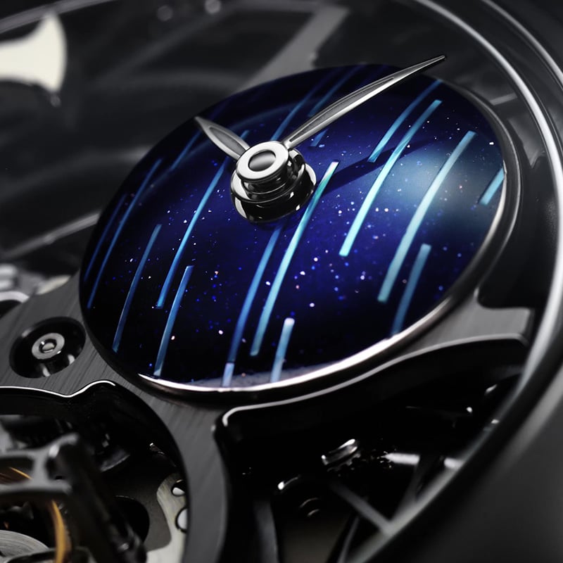 H. Moser & Cie. Endeavour Minute Repeater Cylindrical Tourbillon Skeleton Cosmic Rain: sub dial