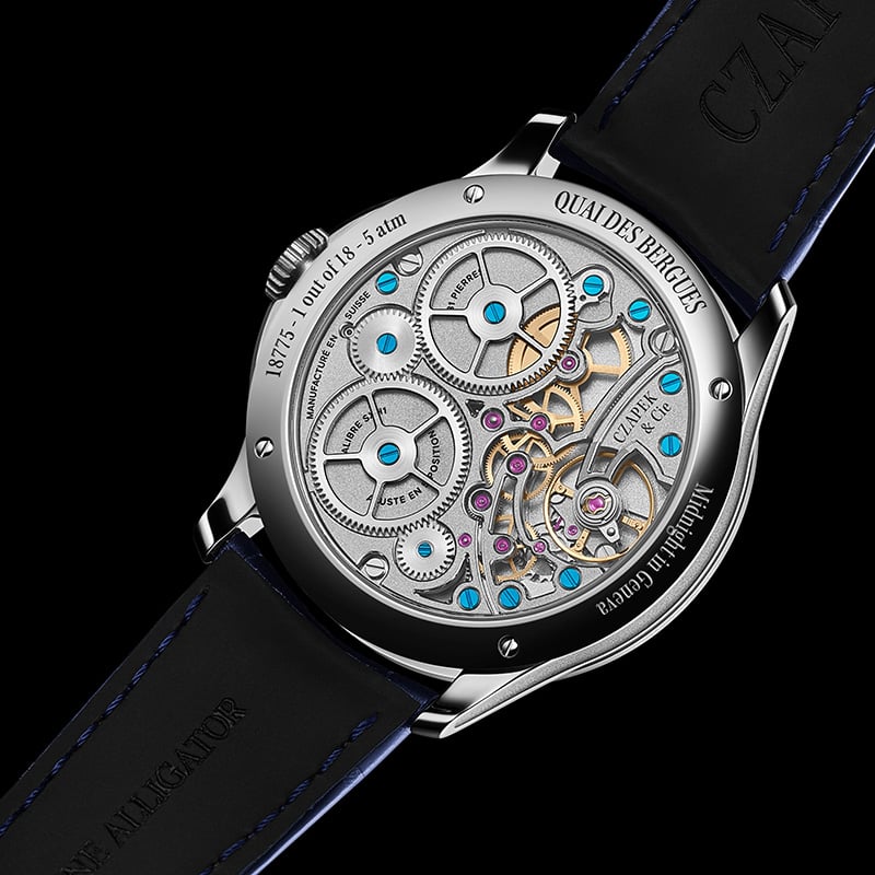 Czapek Quai des Bergues "Midnight in Geneva": case back